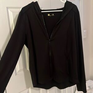 Xersion black athletic jacket with hood size large